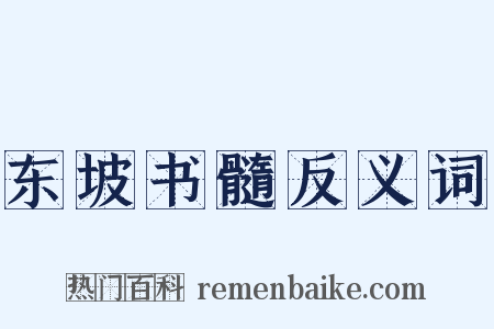 东坡书髓反义词是什么意思的图片
